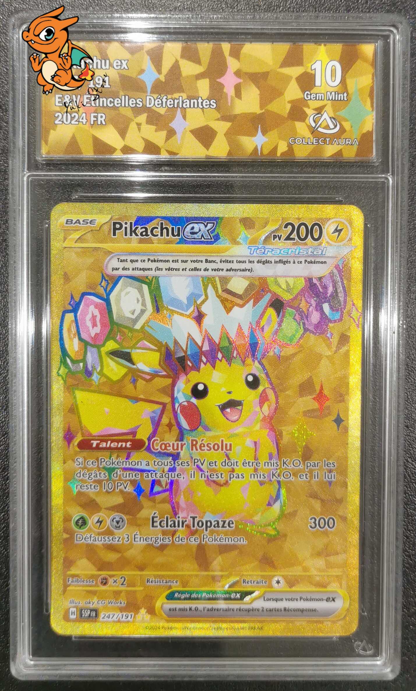 Pikachu ex - Étincelles Déferlantes - 247/191 - Collect Aura 10 - Français