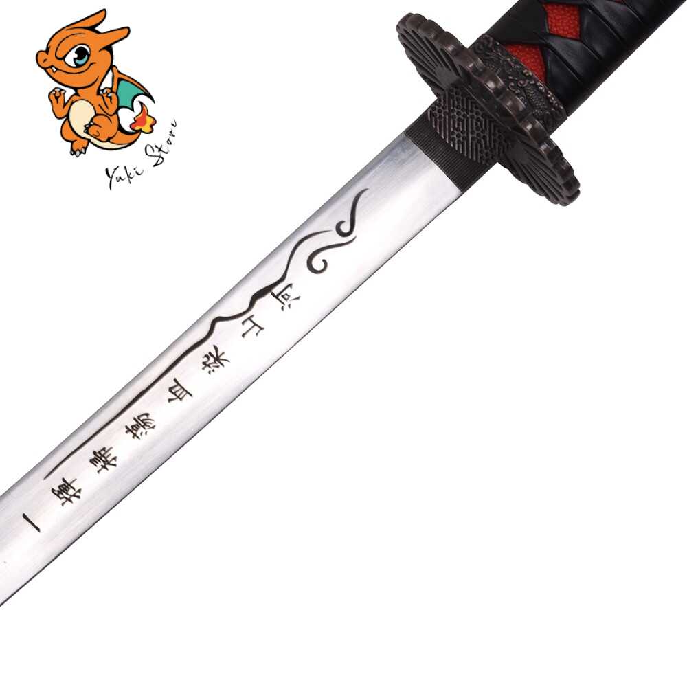 Katana de Tanjiro Kamado (Nichirin noir version longue) - Demon Slayer - Lame en Acier – Image 2