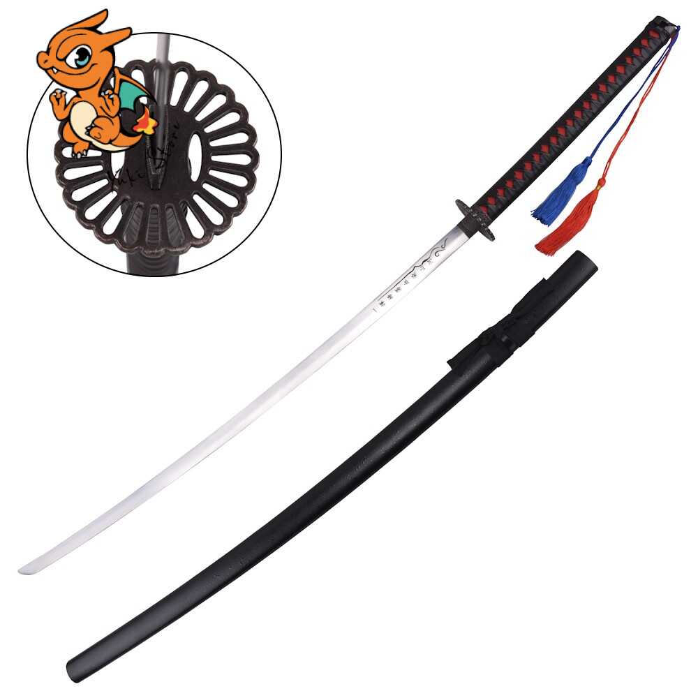 Katana de Tanjiro Kamado (Nichirin noir version longue) - Demon Slayer - Lame en Acier