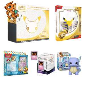 POKEMON - Pack Collector 30ème Anniversaire - ETB + Coffret Classeur + Deck Championnats du Monde + Protections + POP Carabaffe - FR